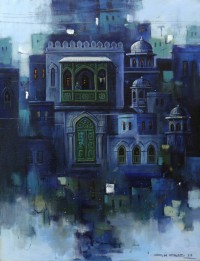 G. N. Qazi, 18 x 24 Inch, Acrylic on Canvas, Cityscape Painting, AC-GNQ-019